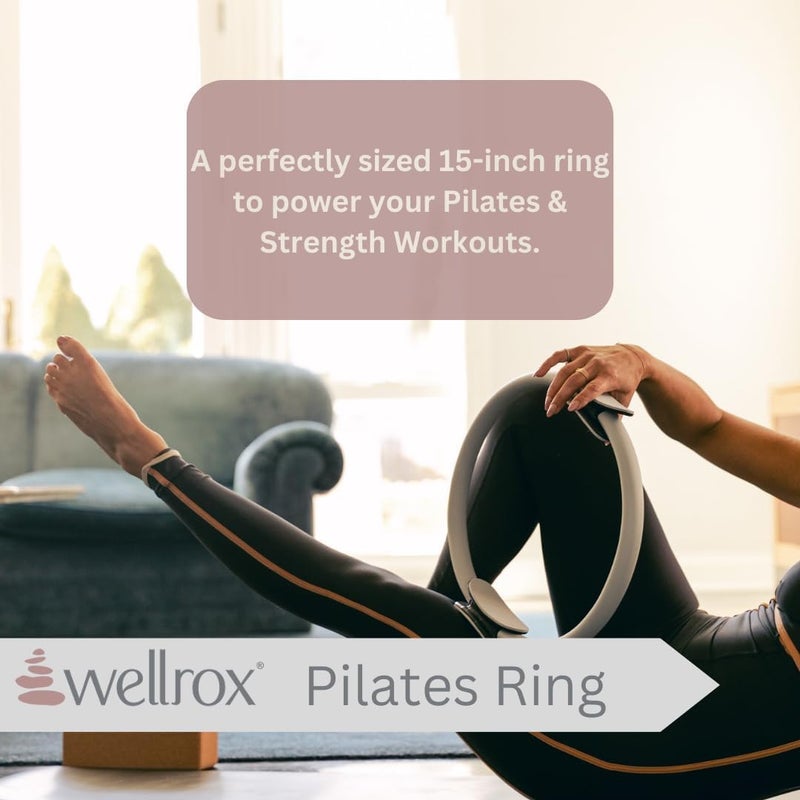 Wellrox Pilates Ring and Carrying Bag- Lightweight Magic Circle Yoga Ring- Core, Thigh and Arm Exerciser for Yoga, Pilates, Strength Training (15 inches) - Image 5